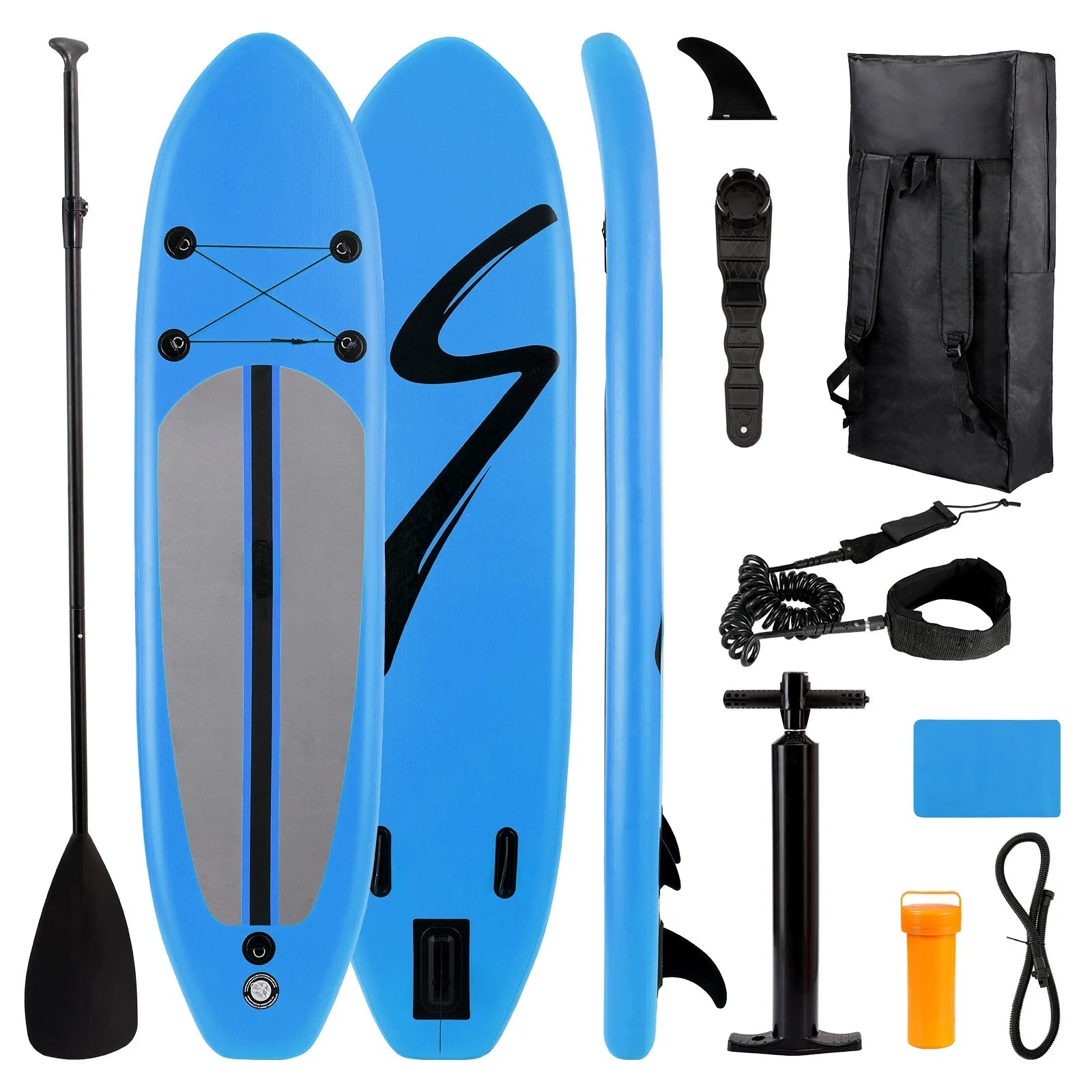 10' Inflatable Stand up Paddle Board SUP Surfboard with Aluminum Paddle for Adults, 6'' Thick - The Vitality Estate