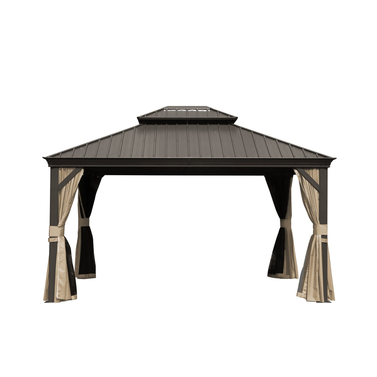 10' x 12' Hardtop Aluminum Gazebo with Double Canopy - The Vitality Estate