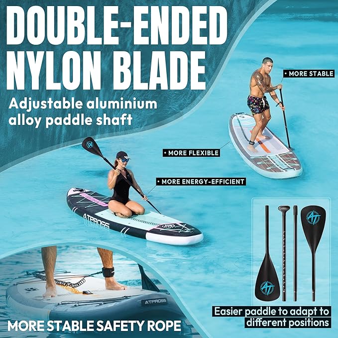 11'6"x35" Inflatable Paddle Board, 450lbs Extra Wide Stand Up Paddleboard for Adults with Premium SUP Accessories Kit & Backpack, Blow Up Kayak Non-Slip Stable Deck Boat for Yoga Fishing Surf - The Vitality Estate