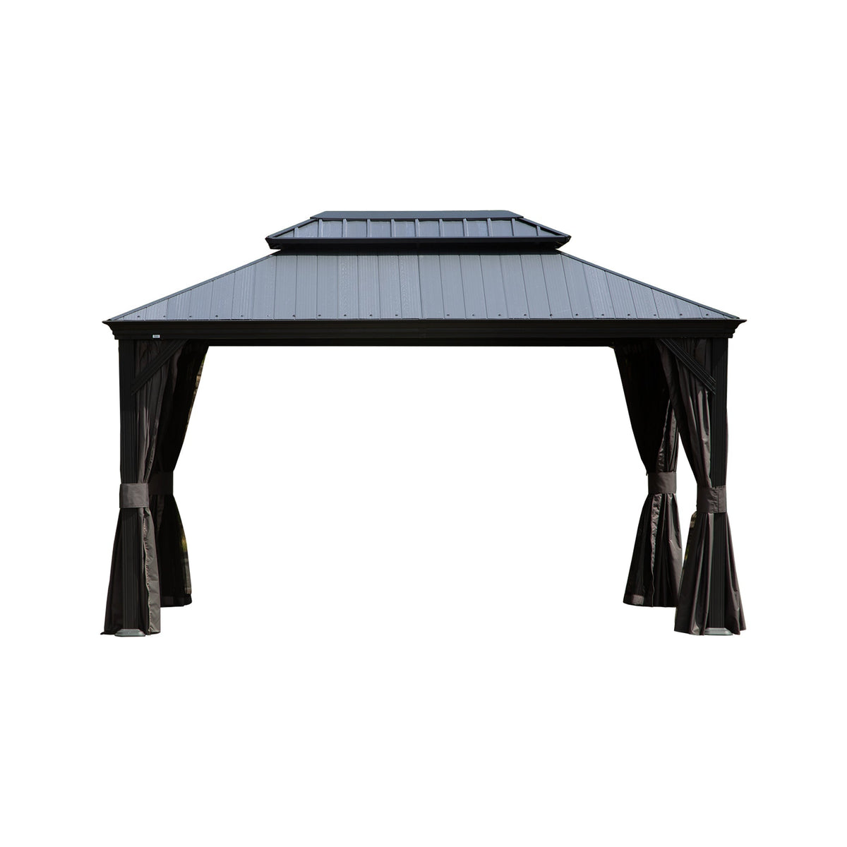 12'x16' Hardtop Gazebo with Resin Roof and Drainage Gutters - The Vitality Estate