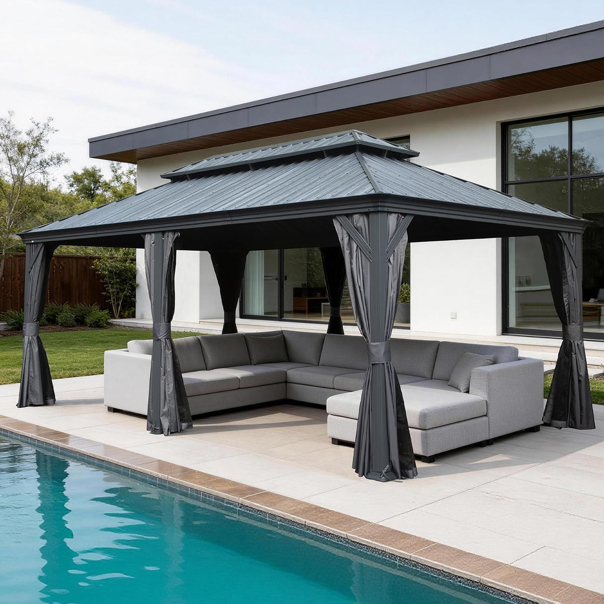 12x24FT Outdoor Gazebo - The Vitality Estate
