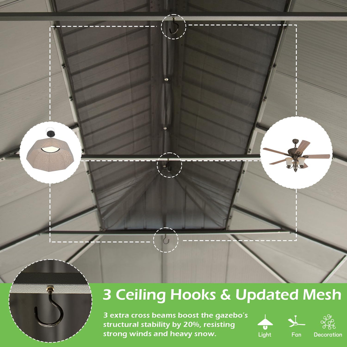 14'x20' Hardtop Gazebo with Resin Roof - The Vitality Estate