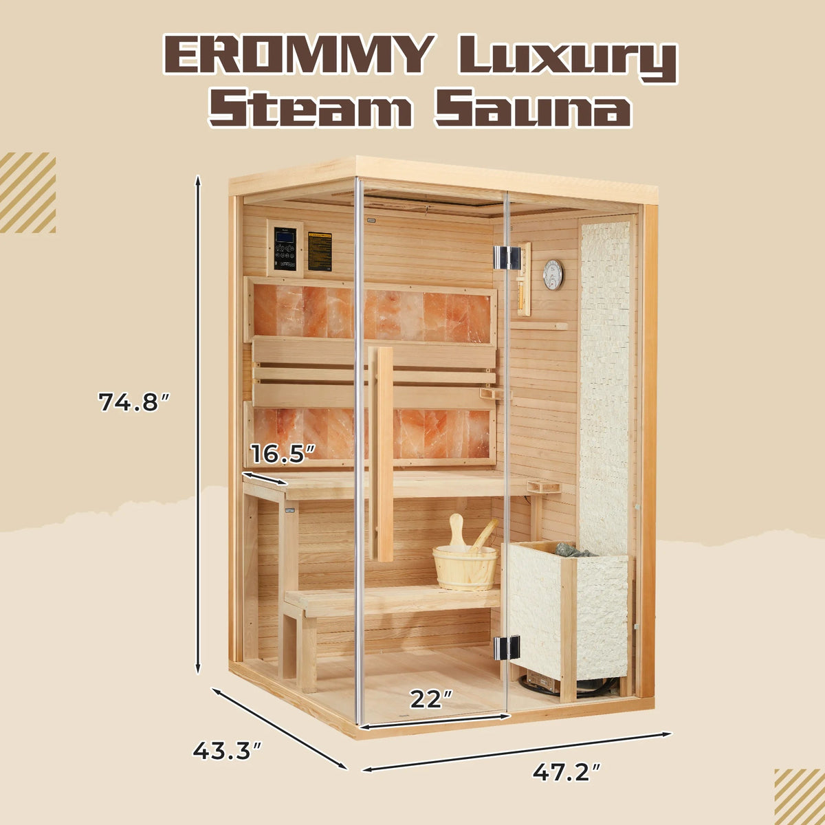 2-4 Person Steam Sauna, Traditional Sauna for Home, Home Spa Sauna, Indoor Sauna - The Vitality Estate