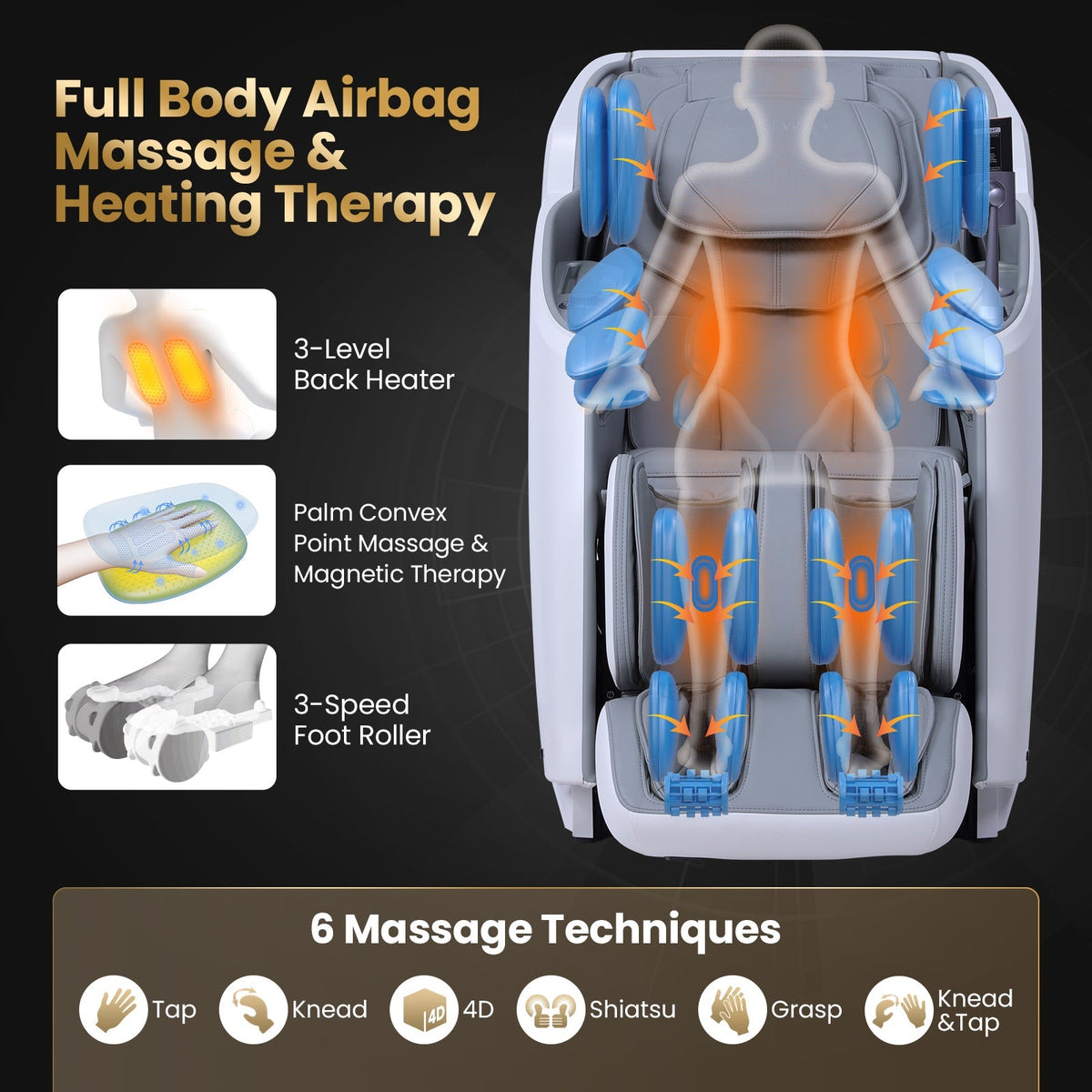 2025 Enjoyment 42 - Full Body Zero Gravity Massage Recliner with Airbags and Foot Rollers - The Vitality Estate