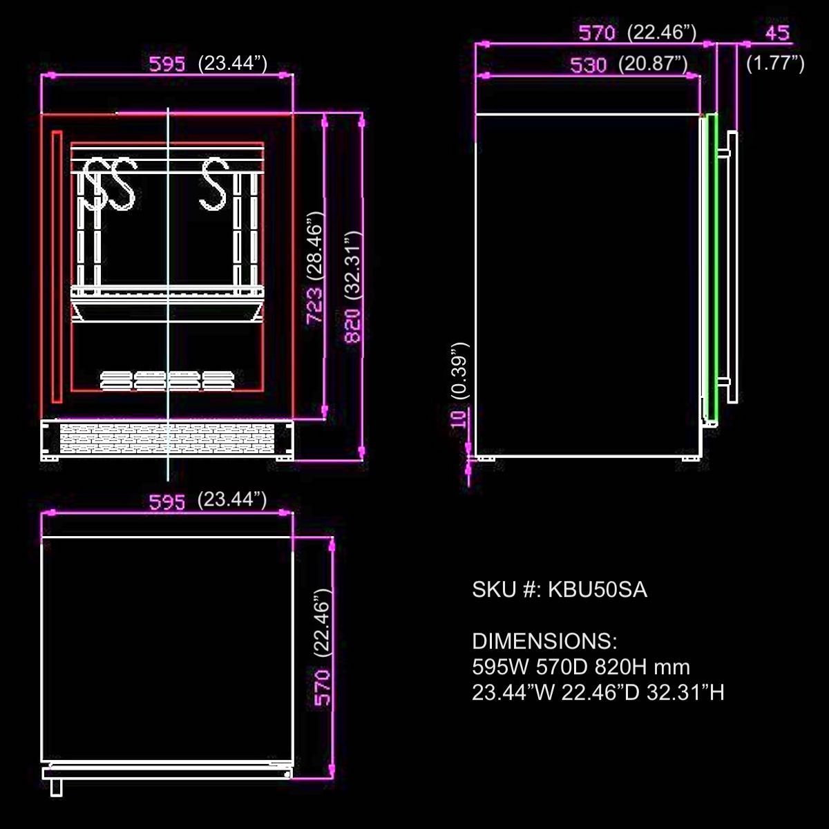 24″ Glass‑Door Meat Aging Fridge (Compact) - The Vitality Estate