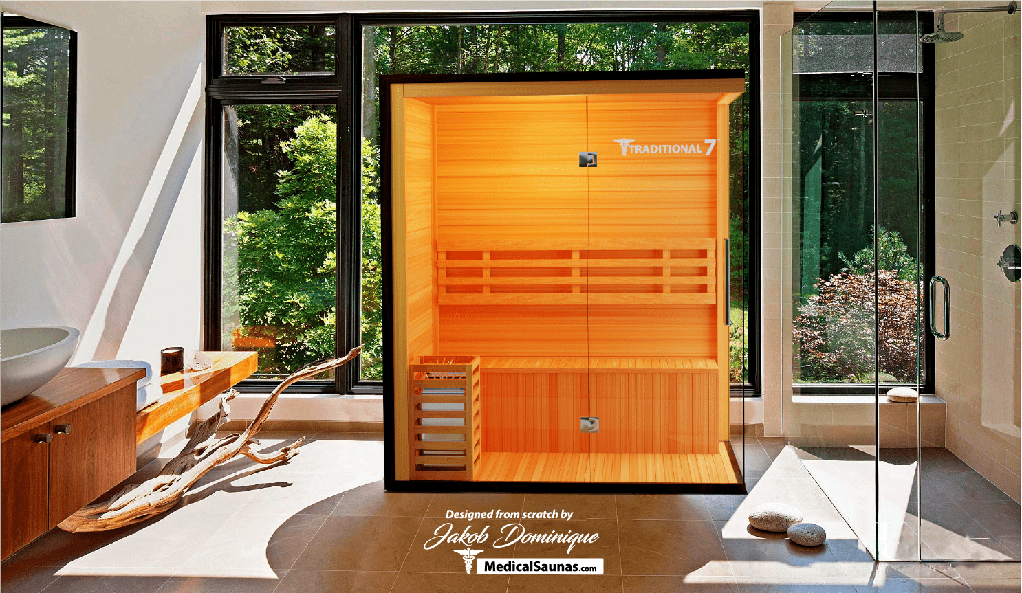 3 Person Home Steam Sauna | Traditional 7™ - The Vitality Estate