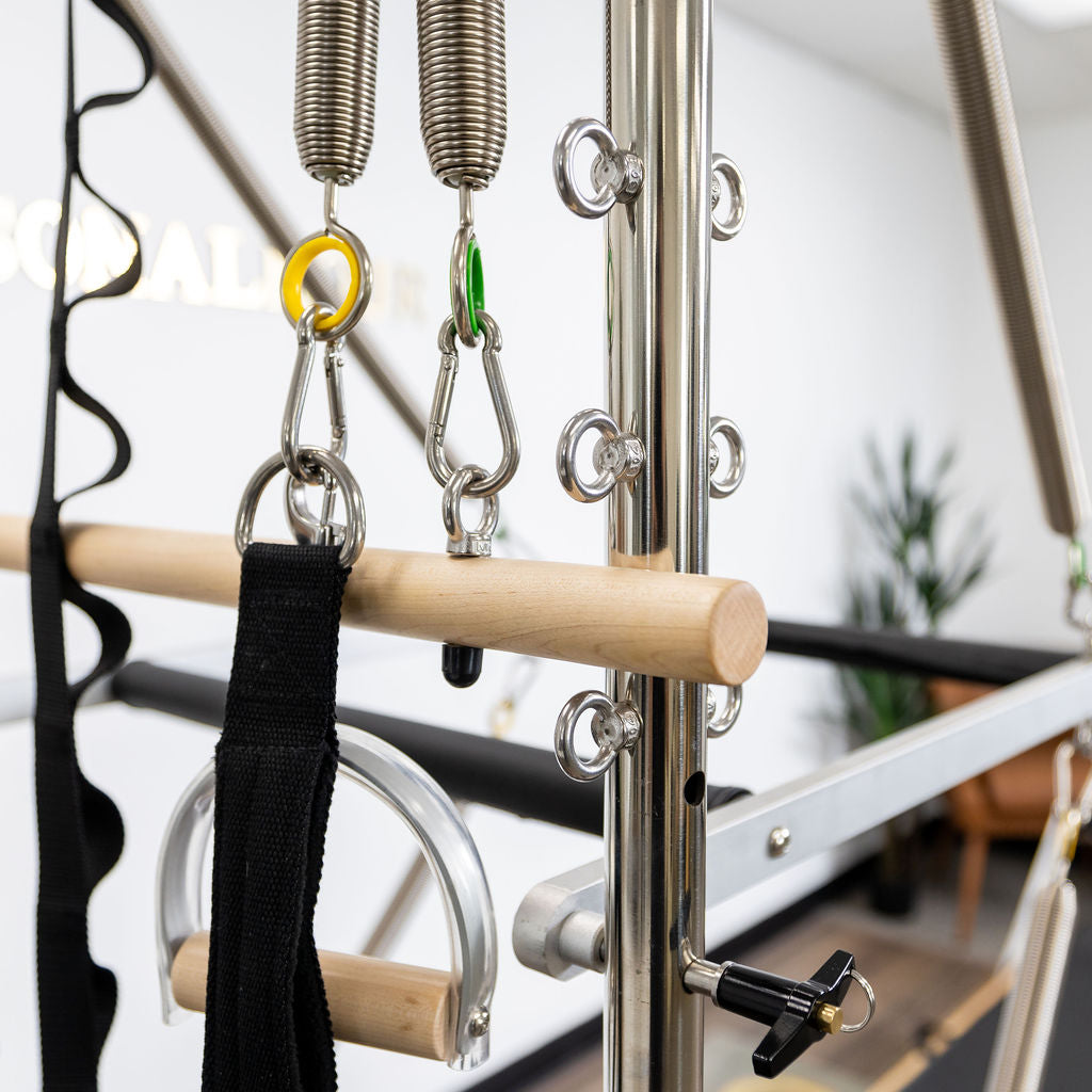 Durable Pilates Handles - Premium Aluminum and Natural Wood Design