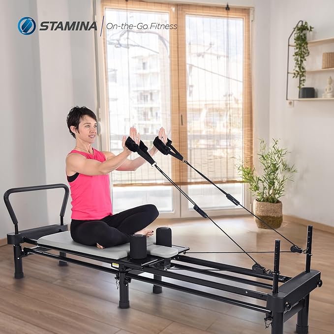 AeroPilates Reformer Home Workout Equipment, Pilates Machine w/Resistance - The Vitality Estate
