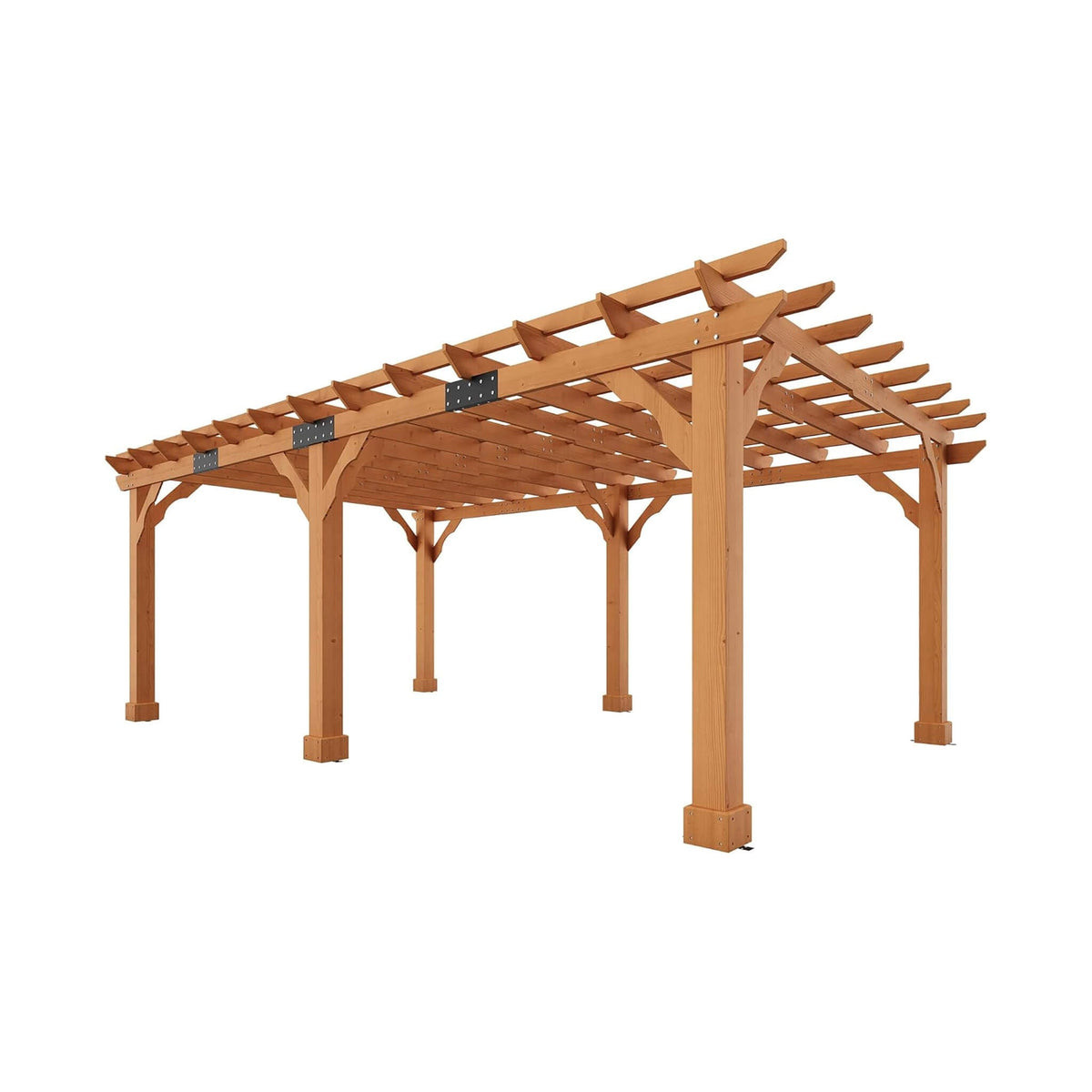 Alora Large Outdoor Cedar Wood Pergola Kit With Slatted Roof (SAK31064) - The Vitality Estate