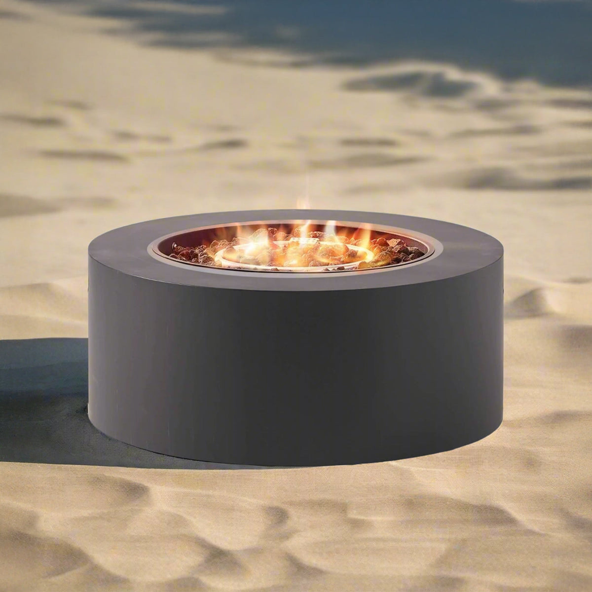 Alora Modern 32-Inch 40K BTU Round Iron Propane Fire Pit (SAK29102) - The Vitality Estate