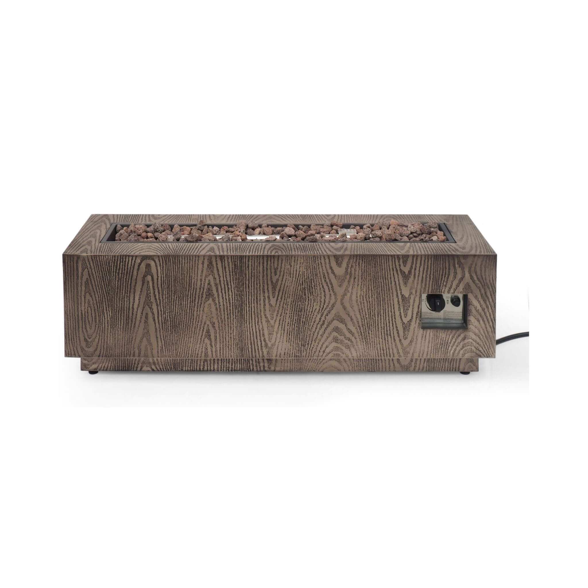 Alora 48-Inch Modern 50K BTU Outdoor Rectangular Propane Gas Fire Pit With Lava Rocks (SAK82521)