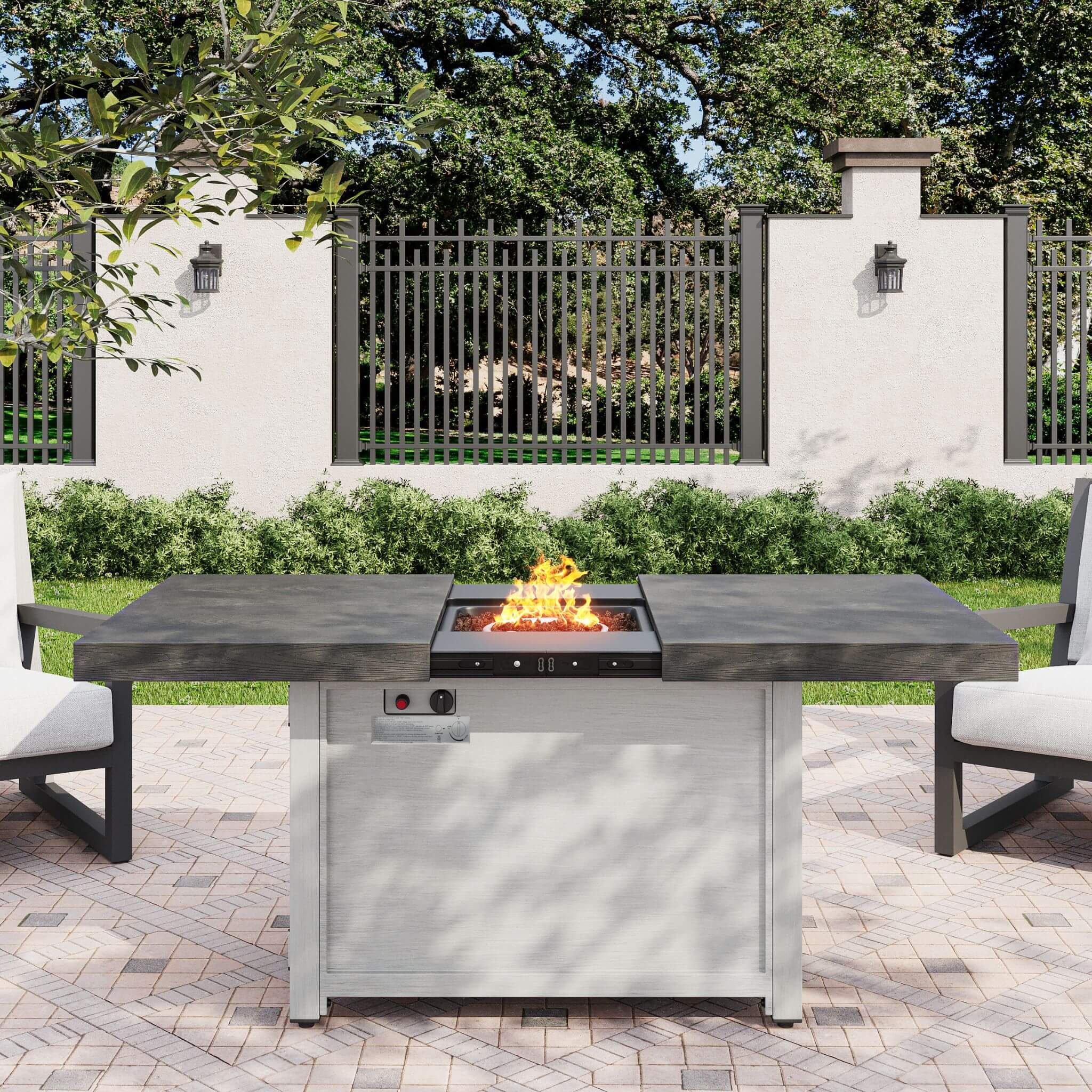 Alora Premium 50K BTU Rectangle Outdoor Aluminum Fire Pit Table (SAK70248) - The Vitality Estate