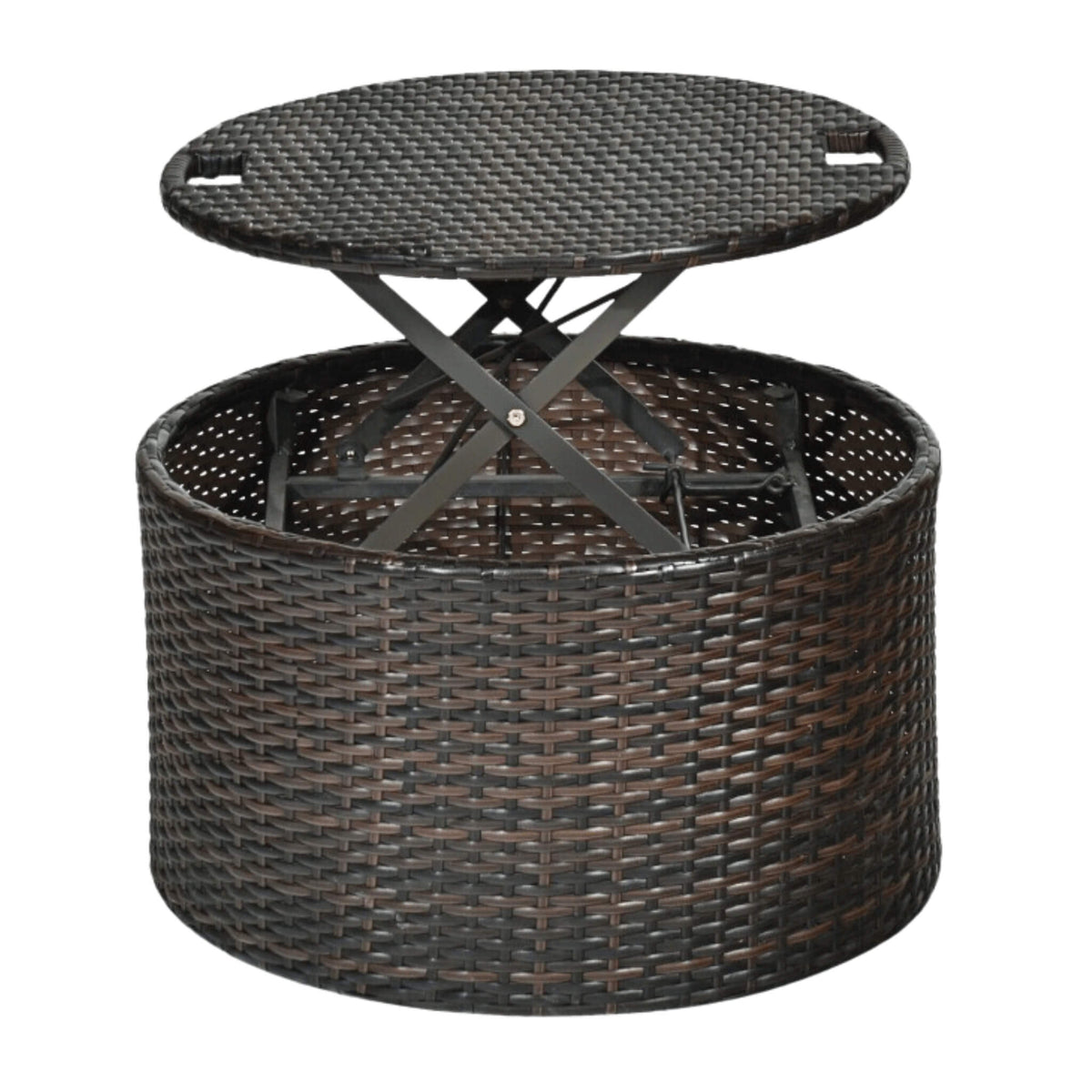 Alora Premium 76-Inch Round Outdoor Patio Rattan Daybed W/ Canopy & Table (SAK96418) - The Vitality Estate
