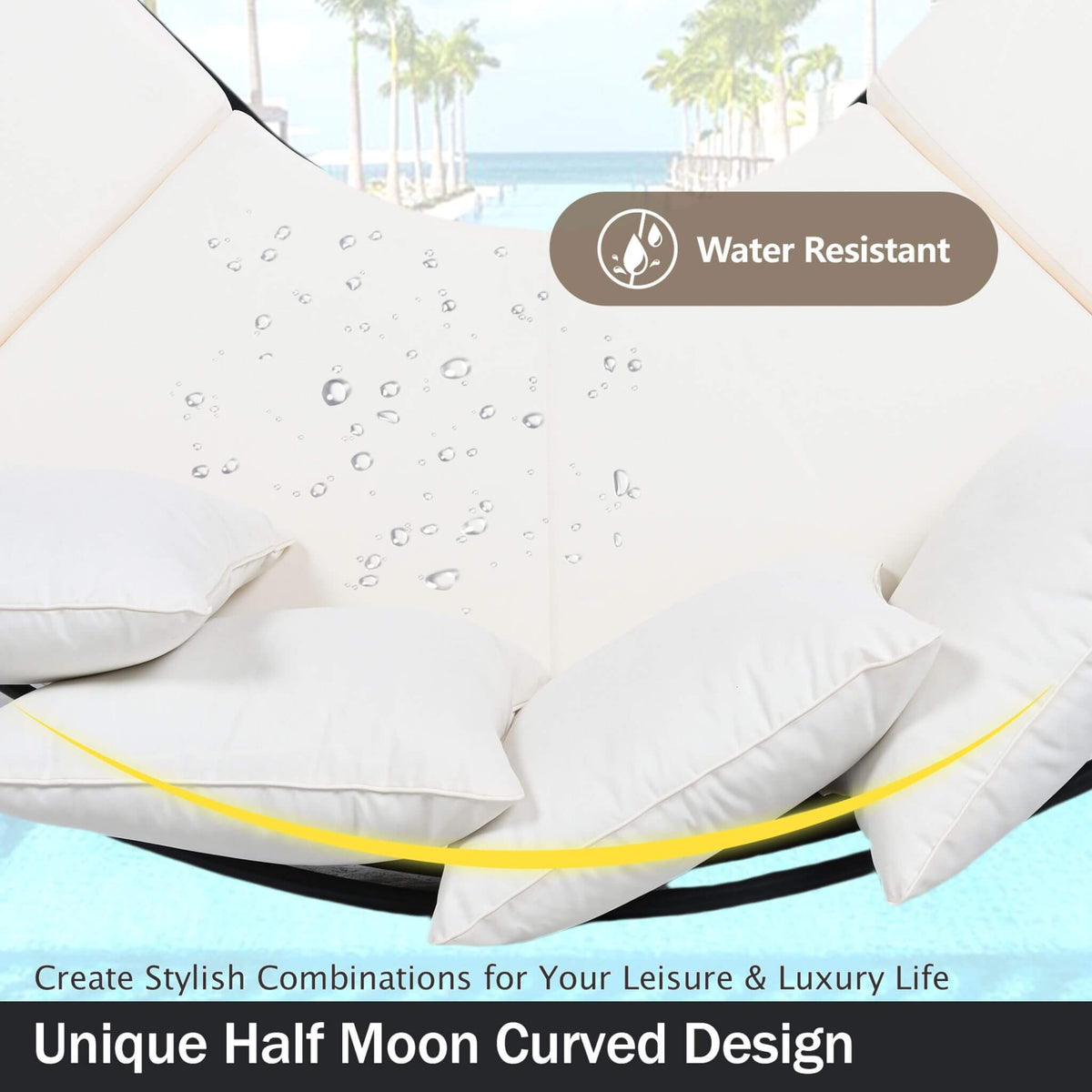 Alora Premium Half-Moon 6-Person Curved All-Weather Outdoor Furniture Sofa Patio Set With Coffee Table And Cushions (SAK76332) - The Vitality Estate