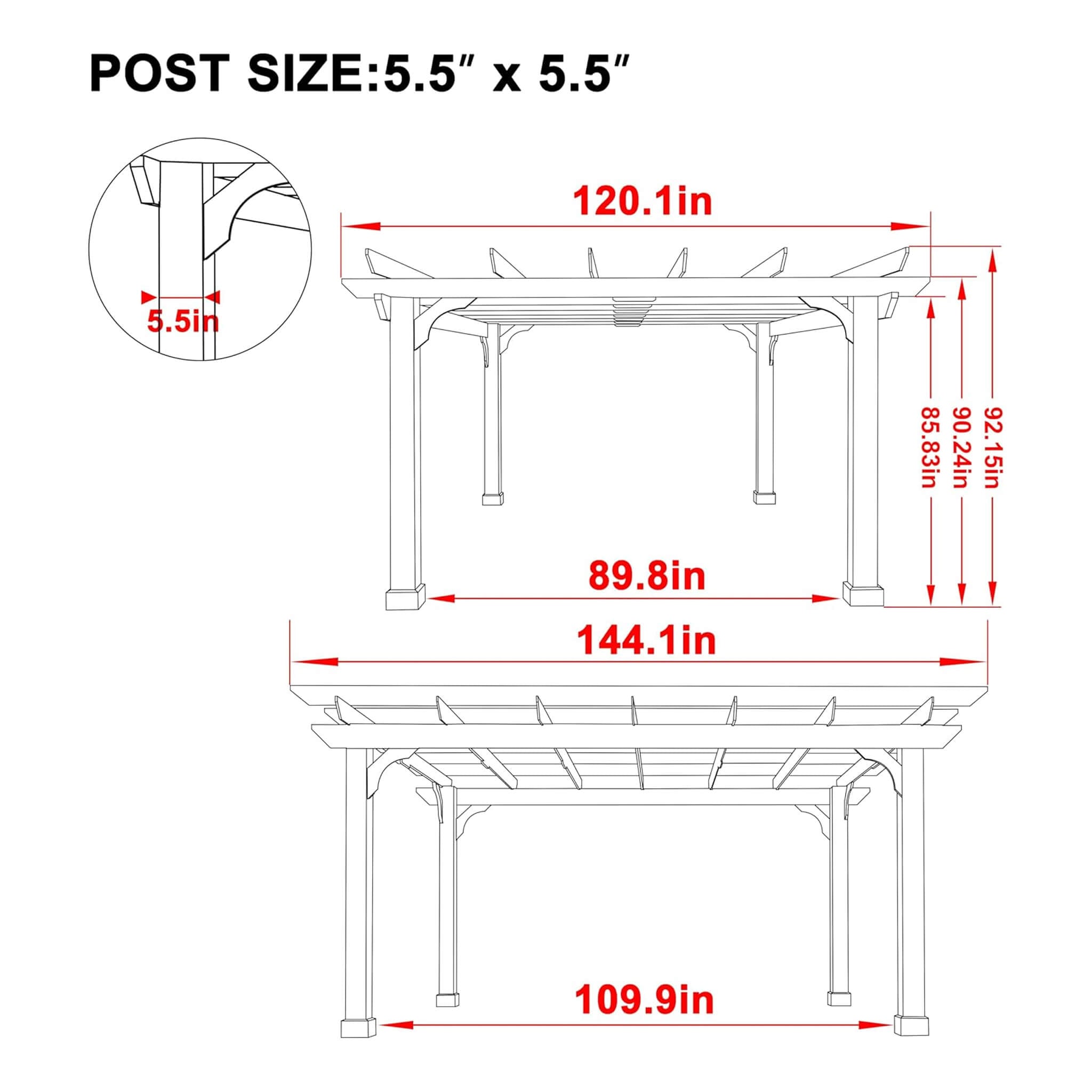 Alora Premium Outdoor Cedar Wood Pergola With Slatted Roof (SAK87024) - The Vitality Estate