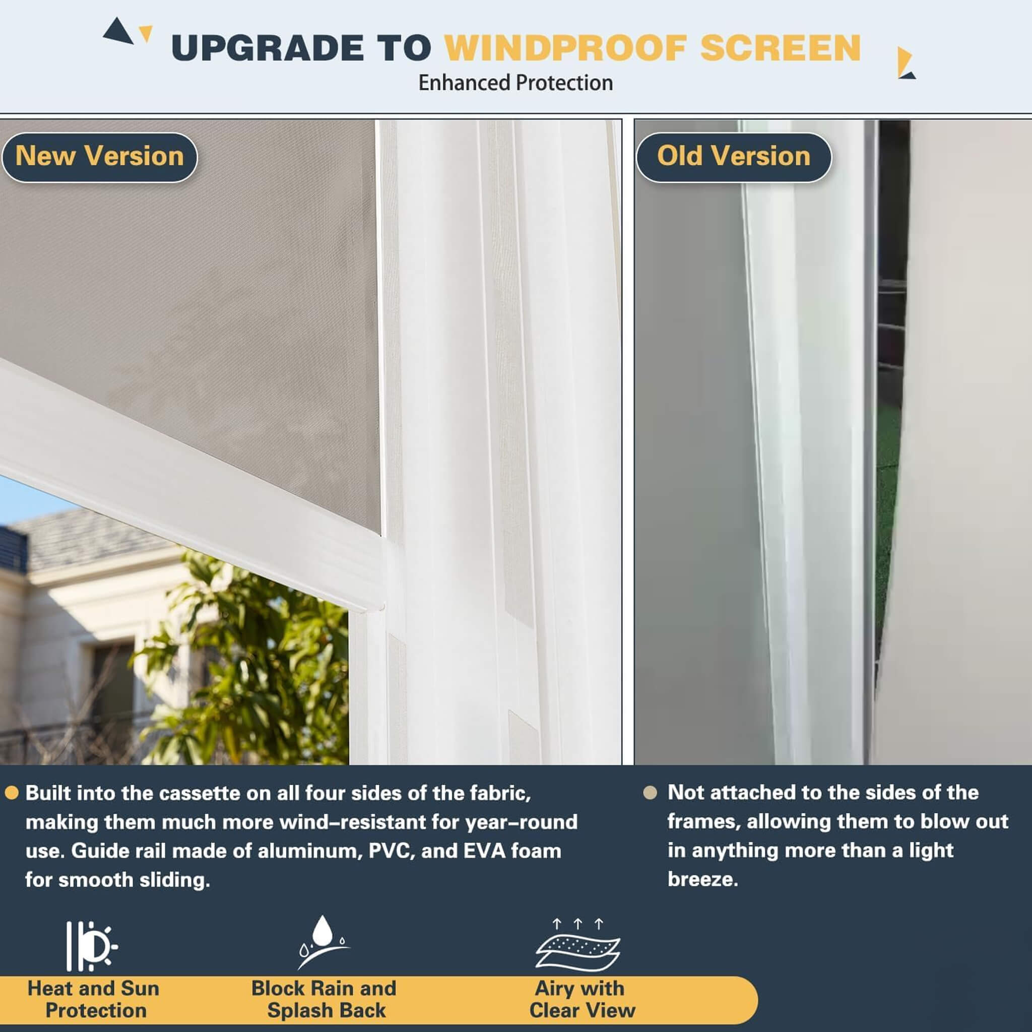 Alora White Louvered Aluminum Pergola With Adjustable Roof And Pull-Down Screens (SAK46817) - The Vitality Estate