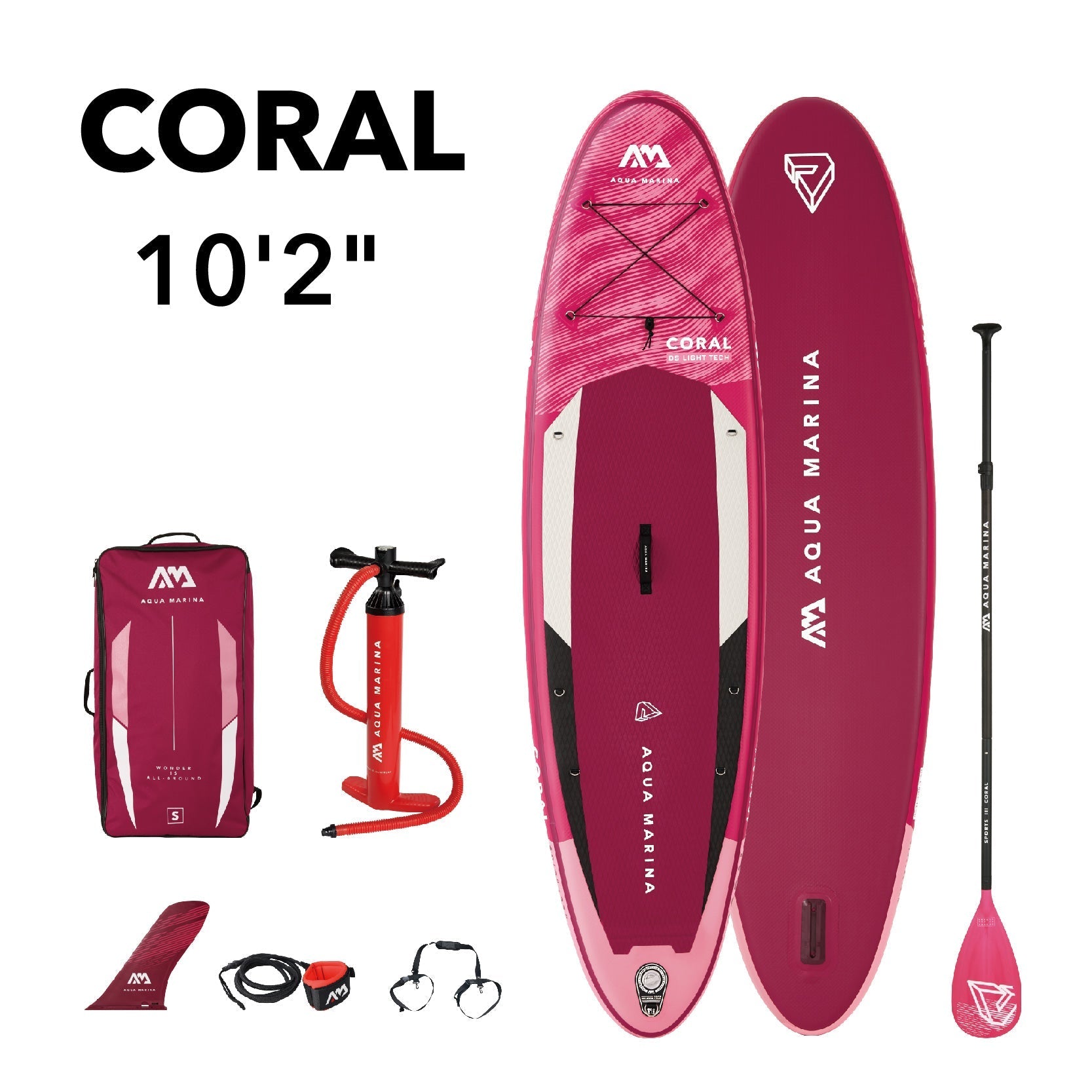 Aqua Marina CORAL 10'2" Inflatable Paddle Board All-Around Advanced SUP - The Vitality Estate
