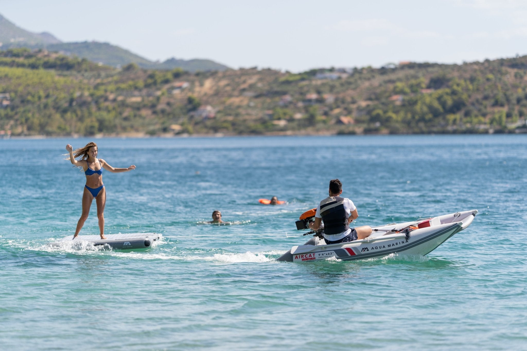 Aqua Marina ISLAND+ 8'2" Inflatable Air Platform Boat - The Vitality Estate