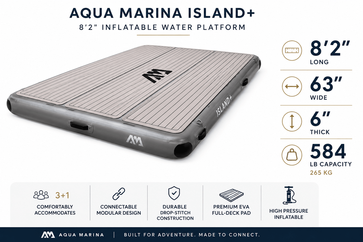 Aqua Marina ISLAND+ 8'2" Inflatable Water Platform - The Vitality Estate