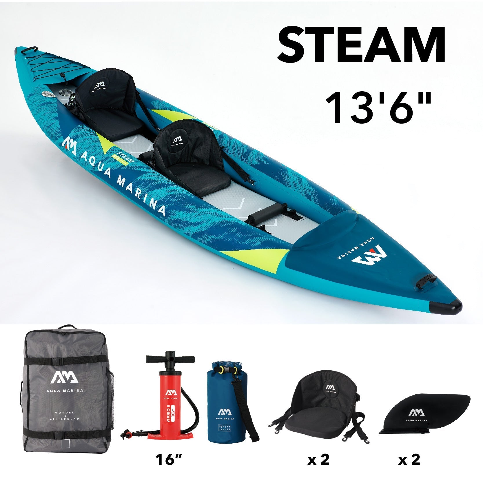 Aqua Marina STEAM 13'6" Inflatable Versatile/Whitewater Kayak - The Vitality Estate