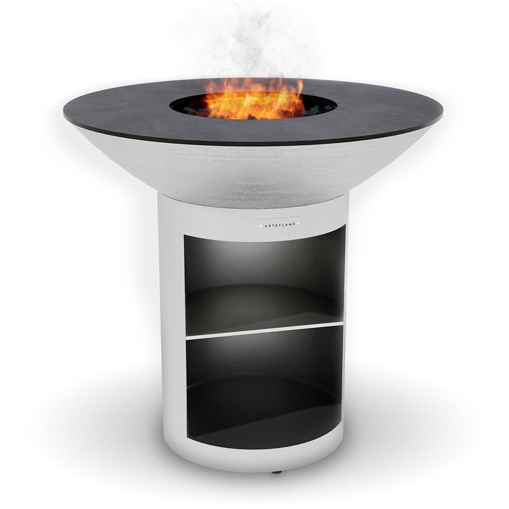 Arteflame 40″ Platinum Series — Stainless Fire Bowl Flat-Top Grill with Storage Base - The Vitality Estate