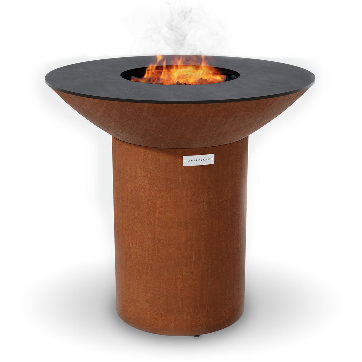 Arteflame Classic 40″ — Round Base Flat-Top Grill & Fire Bowl (CORTEN Steel) - The Vitality Estate