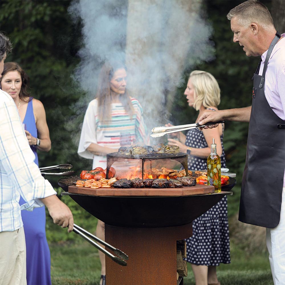 Arteflame Classic 40″ — Storage Base Flat-Top Grill & Fire Bowl (CORTEN Steel) - The Vitality Estate
