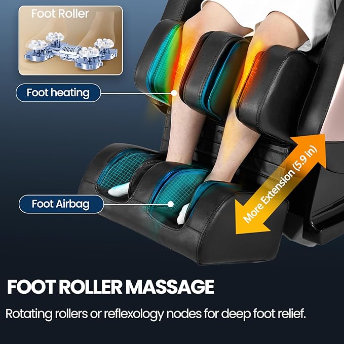 Artist hand Massage Chair Full Body, Zero Gravity Massage Chair Shiatsu Massage Recliner with 5 Auto Modes, Back & Upper Legs Heating, Bluetooth Speakers, Calfrest Extension, Airbags, Foot Rollers - The Vitality Estate