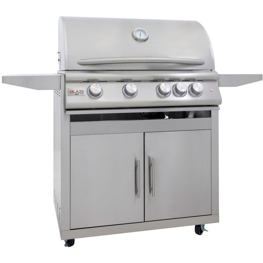 Blaze LTE+ Marine Grade 32-Inch 4-Burner Freestanding Gas Grill with Rear Infrared Burner and Grill Lights - The Vitality Estate
