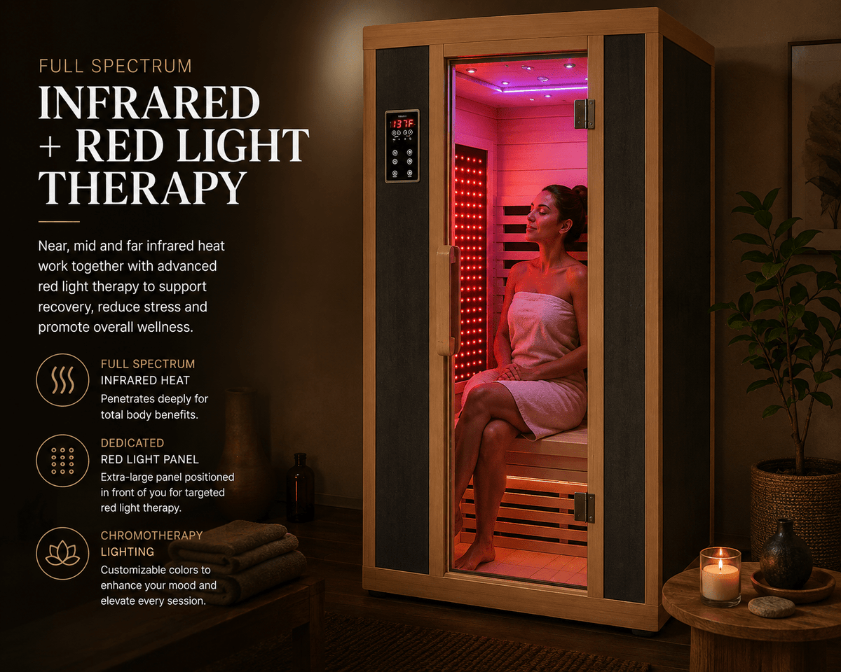 Blisspod | Bergen | Full Spectrum Ultimate Indoor Sauna | Red Light Therapy | 2 Person - The Vitality Estate