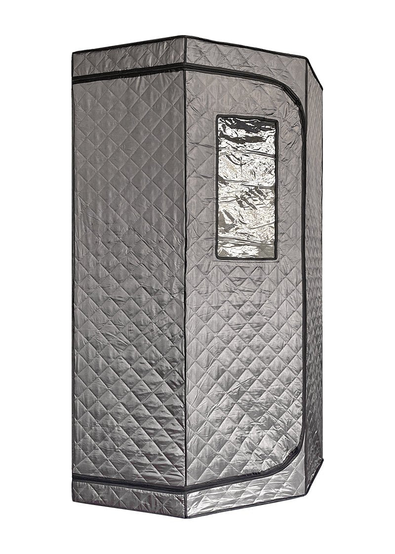 Blisspod Portable Personal Full Body 60 Min Rapid Steam Sauna | Pentagonal | Grey | Powerful 1600 Watts | 3.6L Stronger Steamer | 90X90X190cm - The Vitality Estate