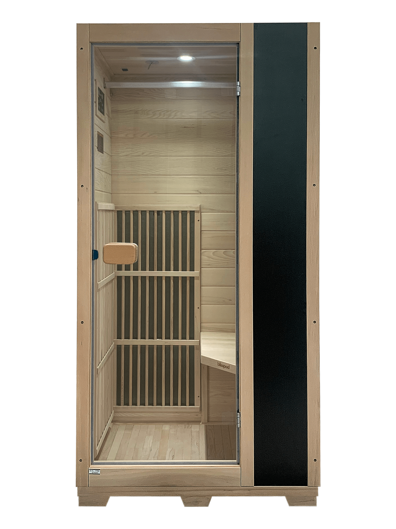 Blisspod | Vienna | Far Infrared Sauna | Canadian Hemlock Very Low EMF | 72.8"H x 35.4"W x 25.6"D | 1 Person - The Vitality Estate