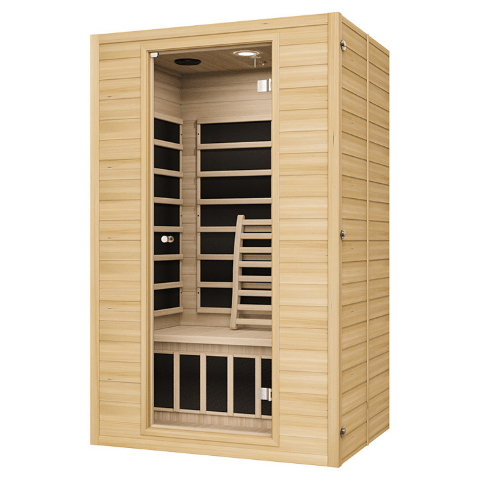 Blisspod, Vienna, Far Infrared Sauna Canadian Hemlock Very Low EMF Sauna, 4 Heaters – 2 Persons - The Vitality Estate