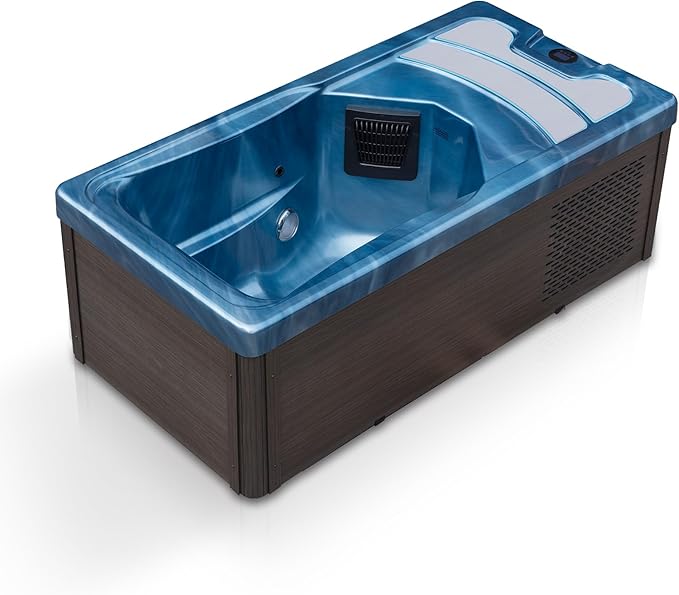 Borealis 69-in. All-in-One Cold Plunge and Hot Tub with Built-in Chiller | Acrylic Interior with 2 Jets, Bluetooth Speakers, Lights, WiFi App Control Chiller for Indoor/Outdoor Use – Blue - The Vitality Estate