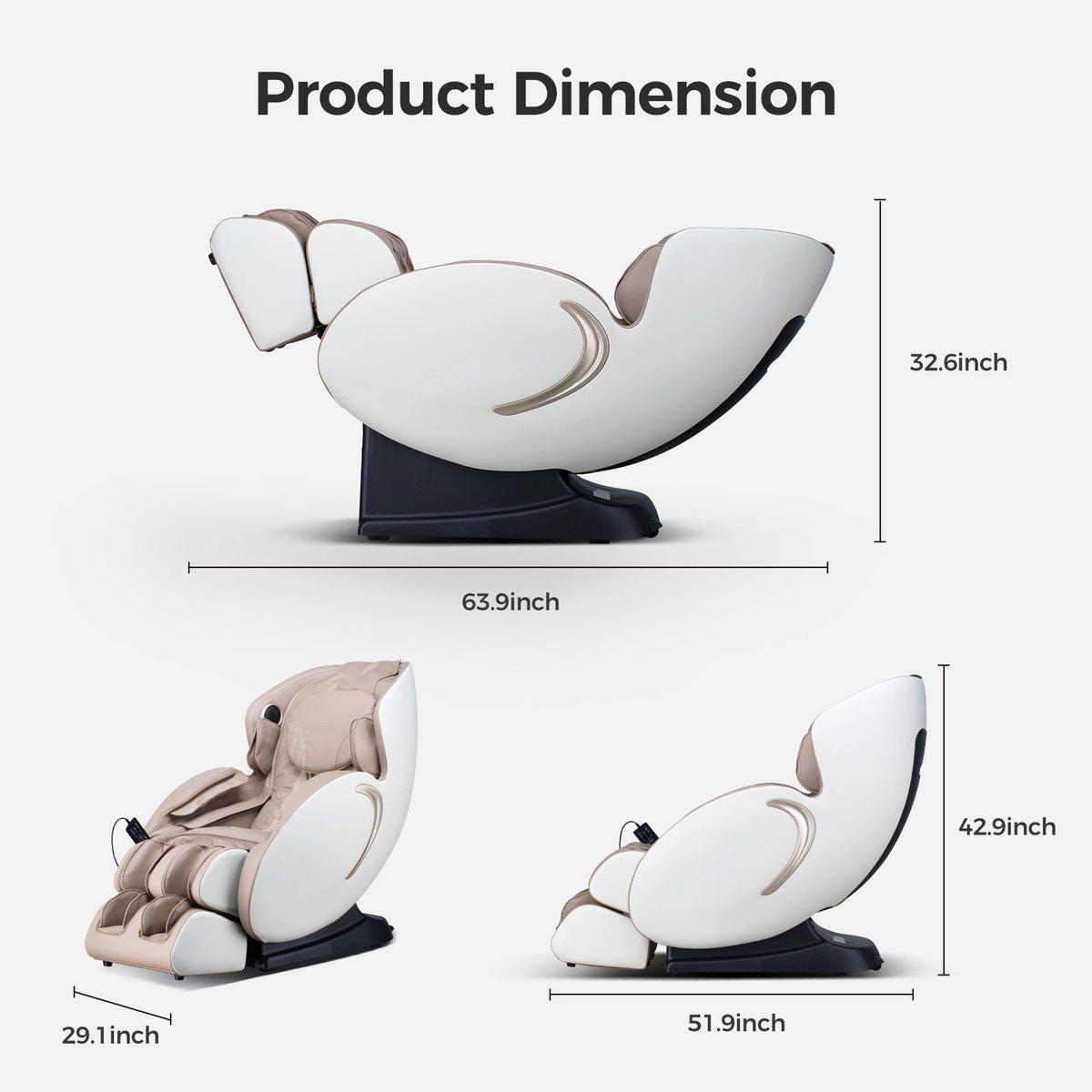 Bosscare - 3D Zero Gravity Massage Chair, Full Body Shiatsu Recliner With App - The Vitality Estate
