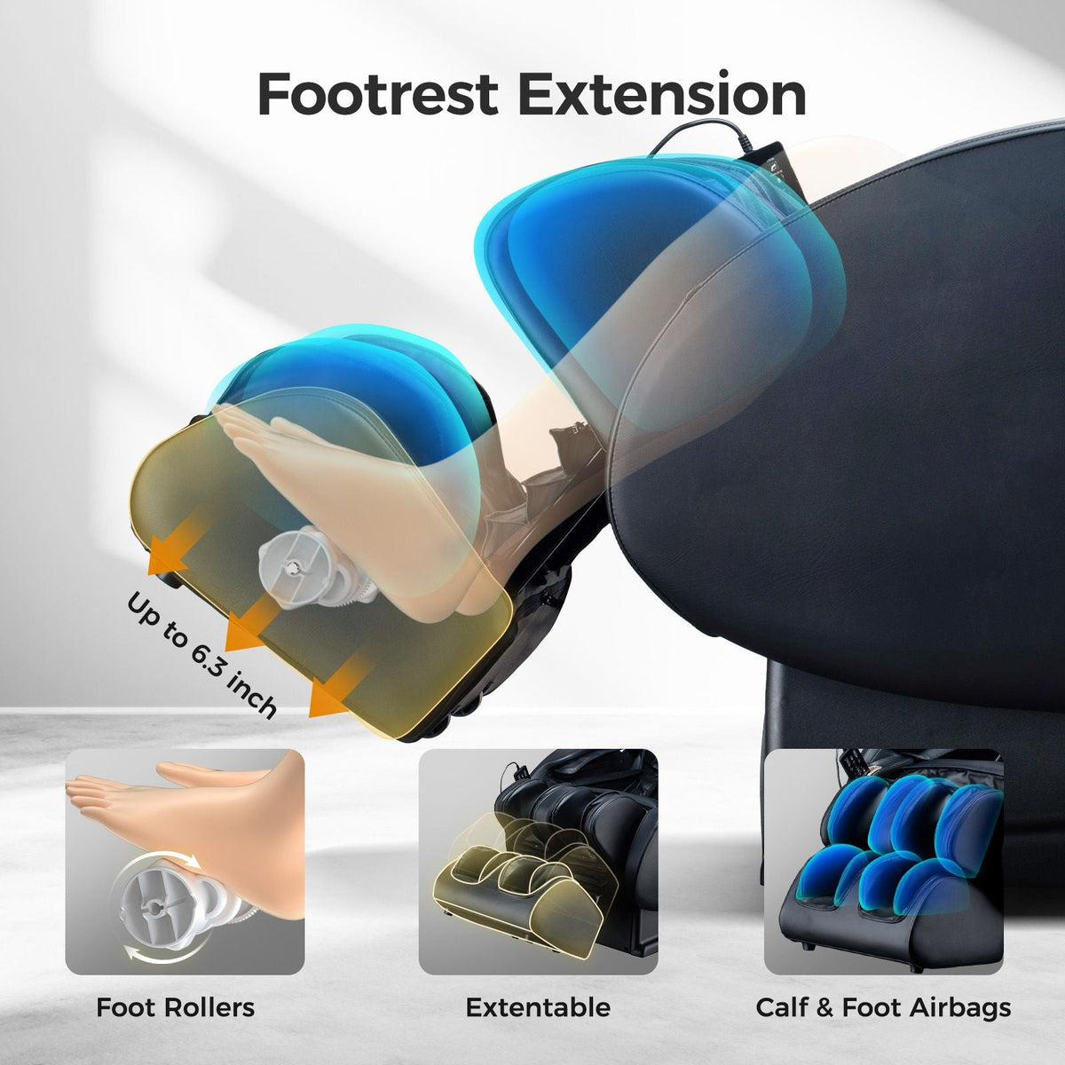 Bosscare - 3D Zero Gravity Massage Chair, Full Body Shiatsu Recliner With App - The Vitality Estate