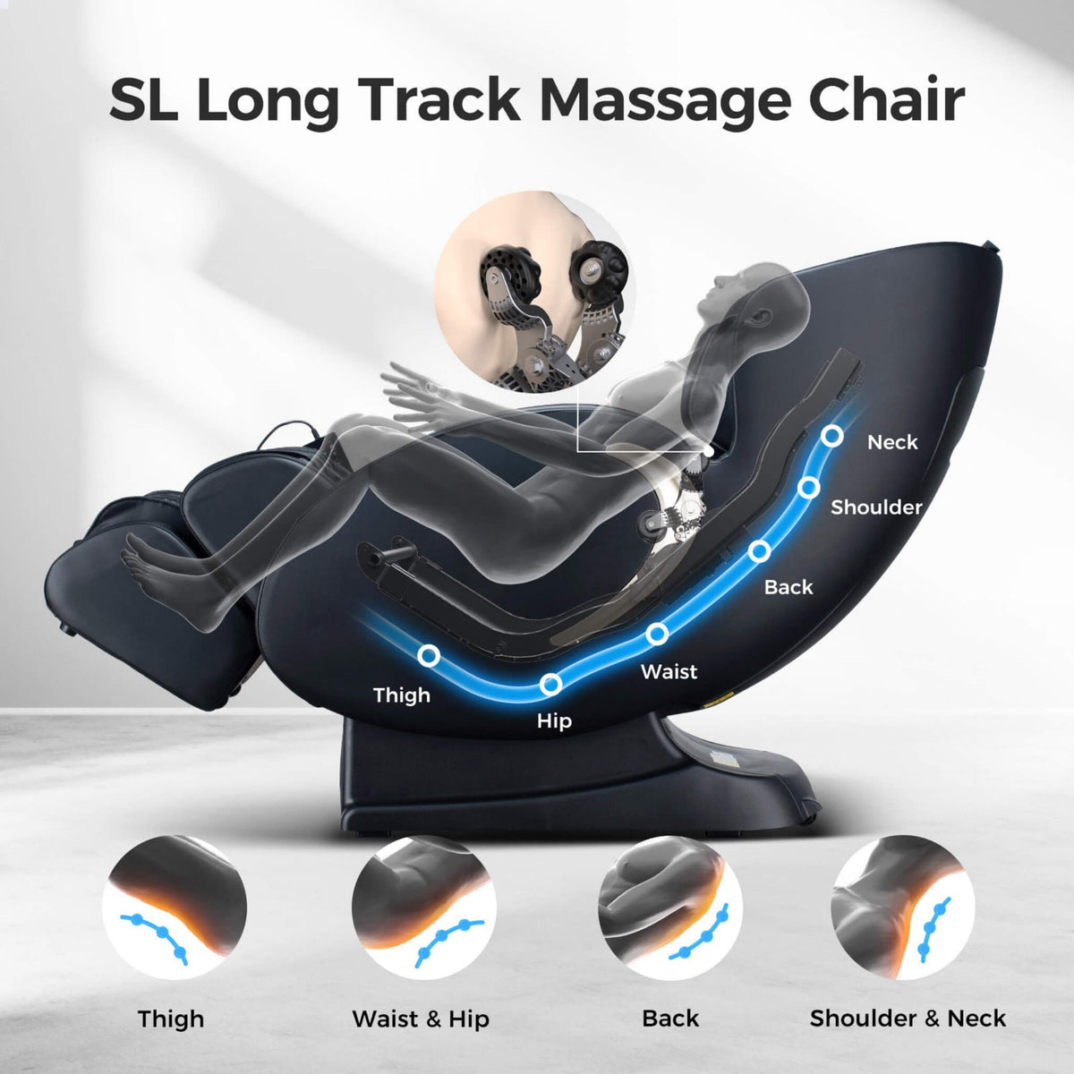 Bosscare Full Body 3D Zero Gravity Shiatsu Recliner Massage Chair With App (SAK32840) - The Vitality Estate
