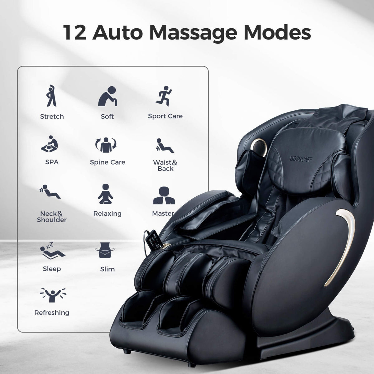 Bosscare Full Body 3D Zero Gravity Shiatsu Recliner Massage Chair With App (SAK32840) - The Vitality Estate