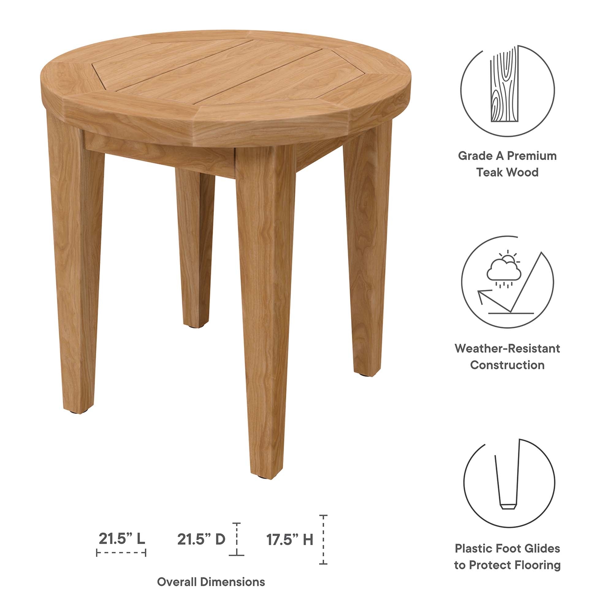Brisbane Teak Outdoor Patio Set - Stylish 3-Piece Design by Modway - The Vitality Estate