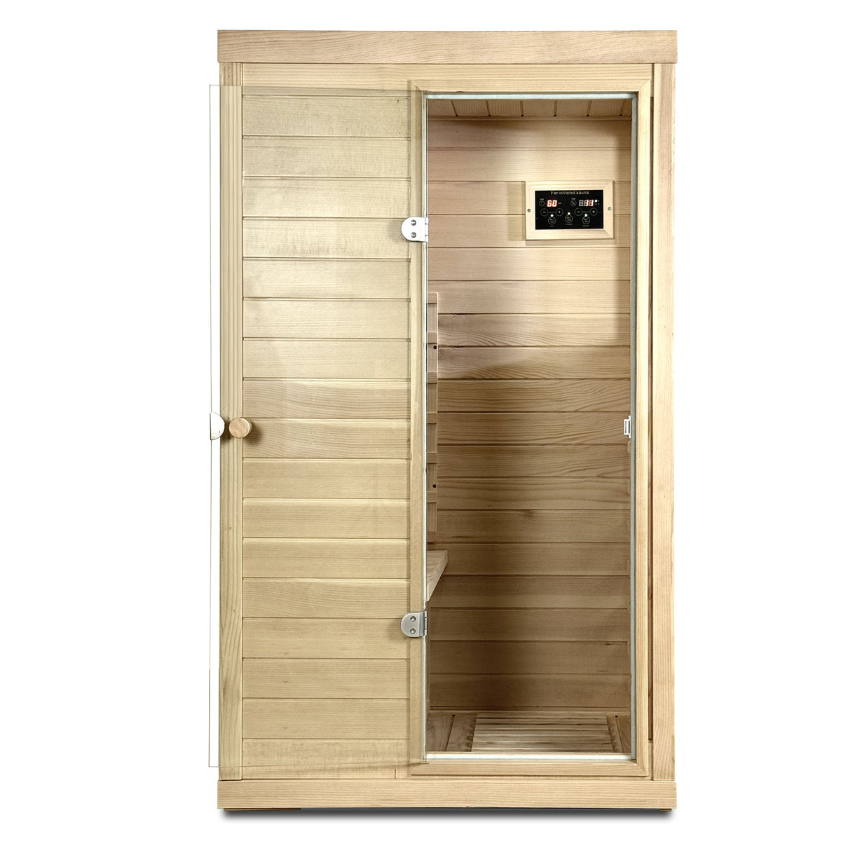 Canadian Hemlock Wood One Person Far Infrared Sauna - The Vitality Estate