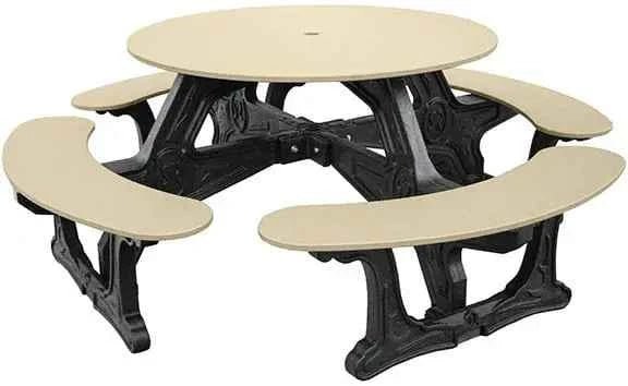 Cantina Round Table Outdoor Seating - Durable Outdoor Seating for 8 - The Vitality Estate