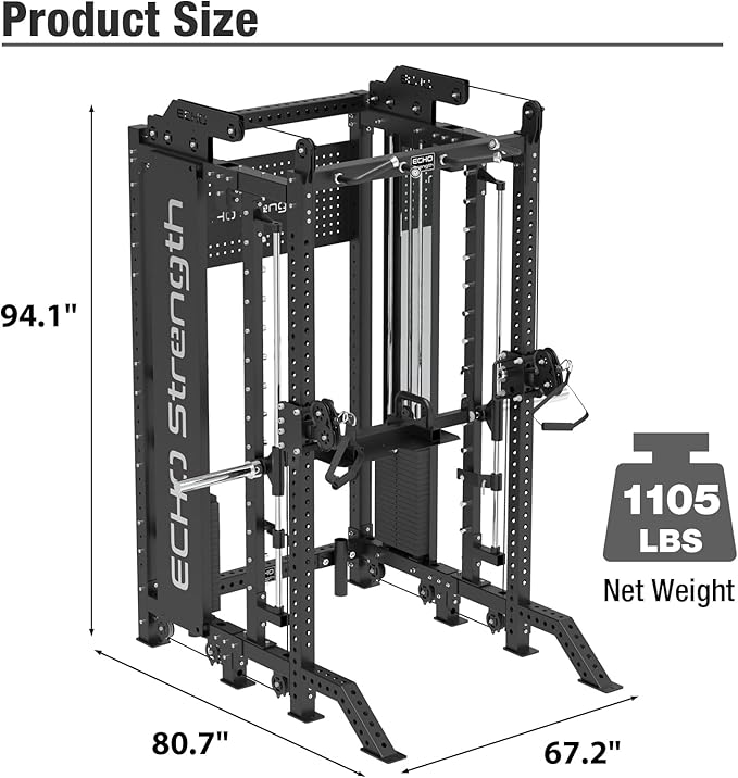 Commercial Cable Crossover Exercise Machine All in One Functional Trainer Cable Machine with 400LBS Weight Stacks Power Cage Squat Rack with Pulley System Compact Functional Trainer for Home Gyms - The Vitality Estate