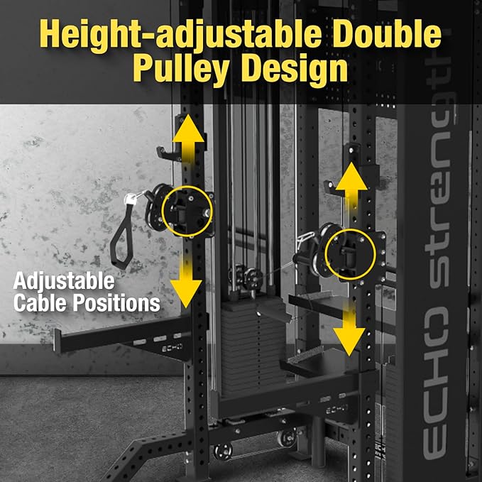 Commercial Cable Crossover Exercise Machine All in One Functional Trainer Cable Machine with 400LBS Weight Stacks Power Cage Squat Rack with Pulley System Compact Functional Trainer for Home Gyms - The Vitality Estate