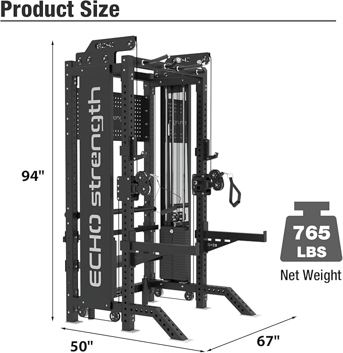 Commercial Cable Crossover Exercise Machine All in One Functional Trainer Cable Machine with 400LBS Weight Stacks Power Cage Squat Rack with Pulley System Compact Functional Trainer for Home Gyms - The Vitality Estate