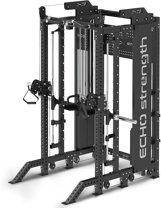 Commercial Cable Crossover Exercise Machine All in One Functional Trainer Cable Machine with 400LBS Weight Stacks Power Cage Squat Rack with Pulley System Compact Functional Trainer for Home Gyms - The Vitality Estate