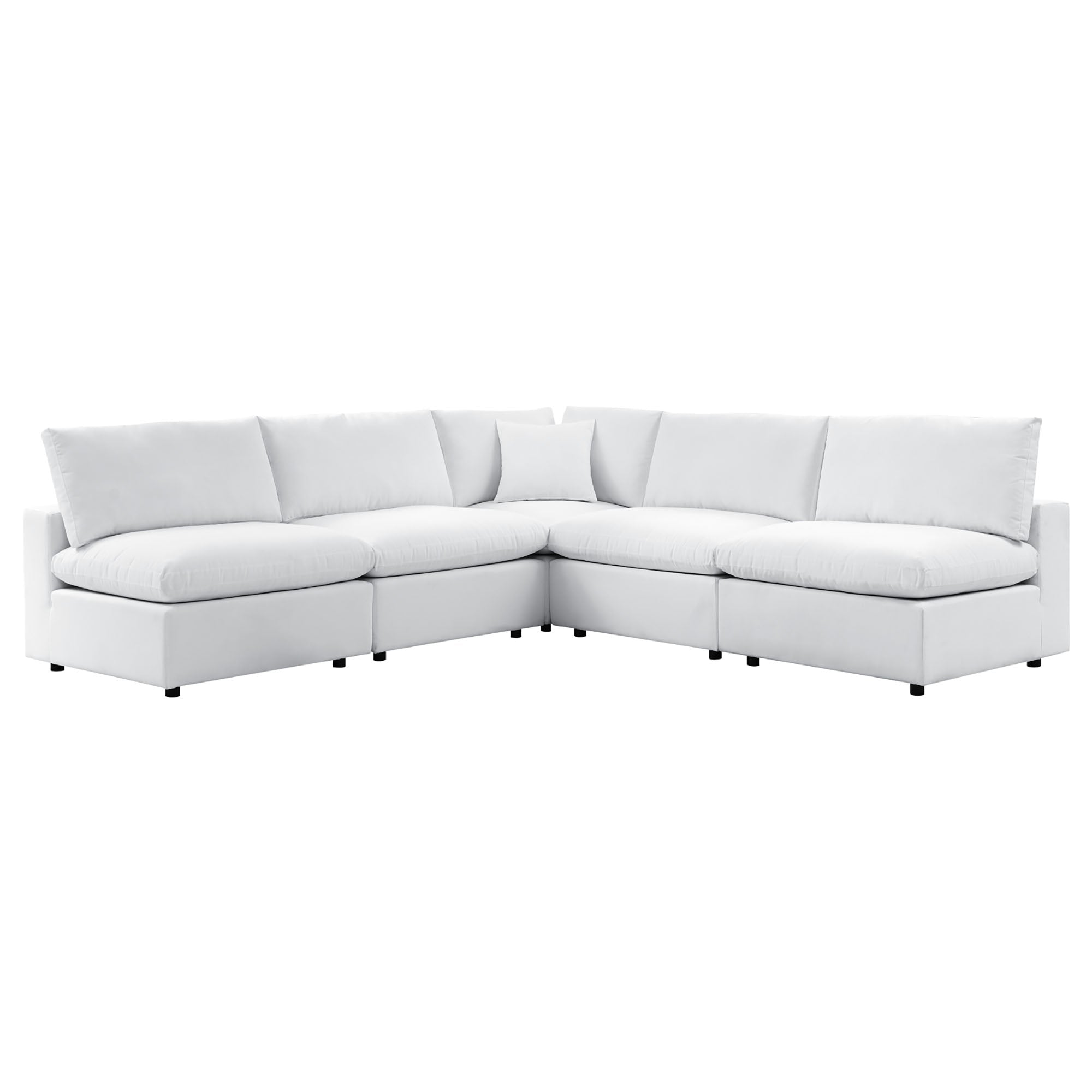 Commix Outdoor Sectional Sofa 5 Piece Sunbrella® White Collection at Patio Elegance - The Vitality Estate