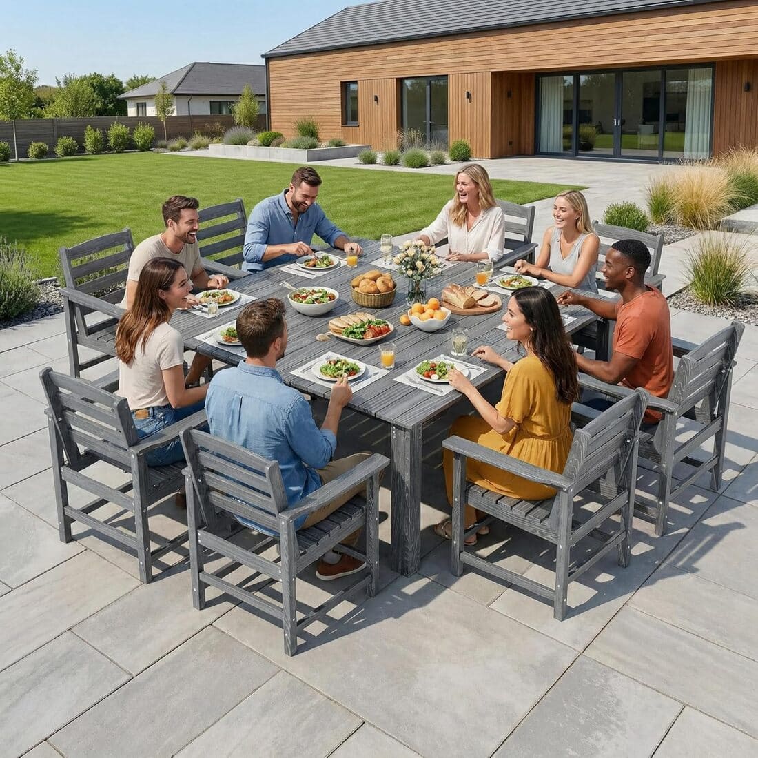 Corex HDPE Classic Dining Set, 10-Piece - The Vitality Estate