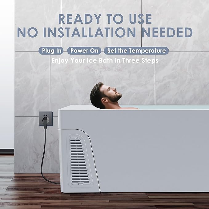 Deeptime Smart Cold Plunge Tub with Basin, Built-in Chiller (Down to 38 °F) – Smartphone Controlled, Whisper-Quiet, Spacious Design for Full-Body Recovery & Cold Therapy,White - The Vitality Estate