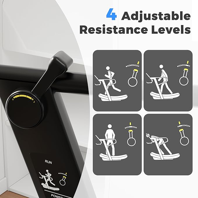 DELAVIN Curved Manual Treadmill, Non Electric Treadmill with 4 Resistance Levels, Motorless Treadmill with Front Digital Display and Handlebar, Wide Belt Treadmill 440LBS Capacity for Home Gym(FBA) - The Vitality Estate