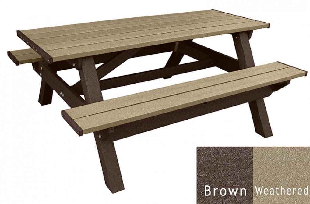 Deluxe Picnic Table – 6′ Durable Recycled Plastic Outdoor Seating - The Vitality Estate